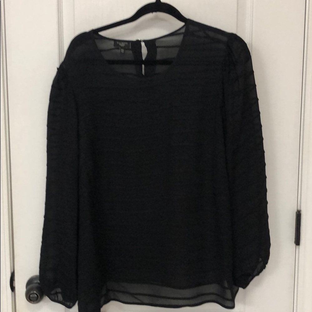 Black Talbots 18w sheer blouse